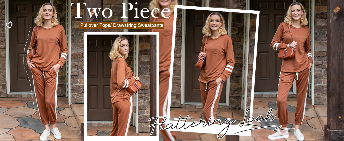 RUBZOOF Lounge Sets for Women 2 Piece Sweatsuits Long Sleeve Fall Outfits